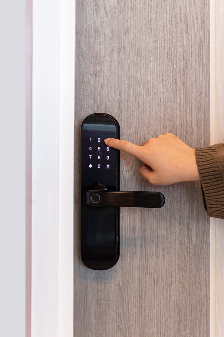 Digital keypad lock installation on uPVC door in Bolton