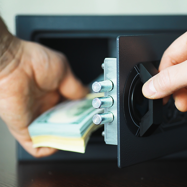 black home safe open locking bolts