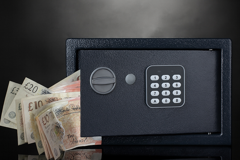 safe with uk sterling banknotes