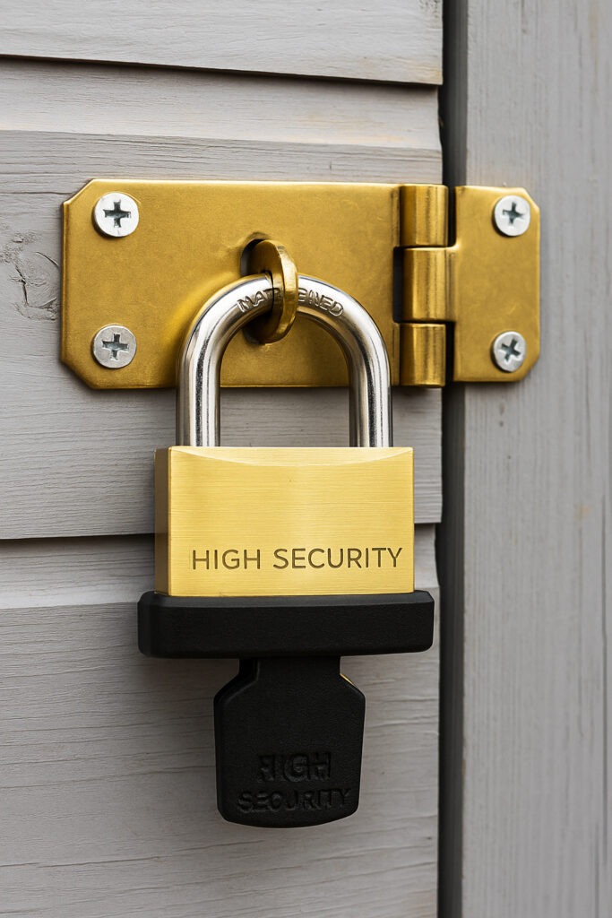 high security shed lock close up cjw locksmiths