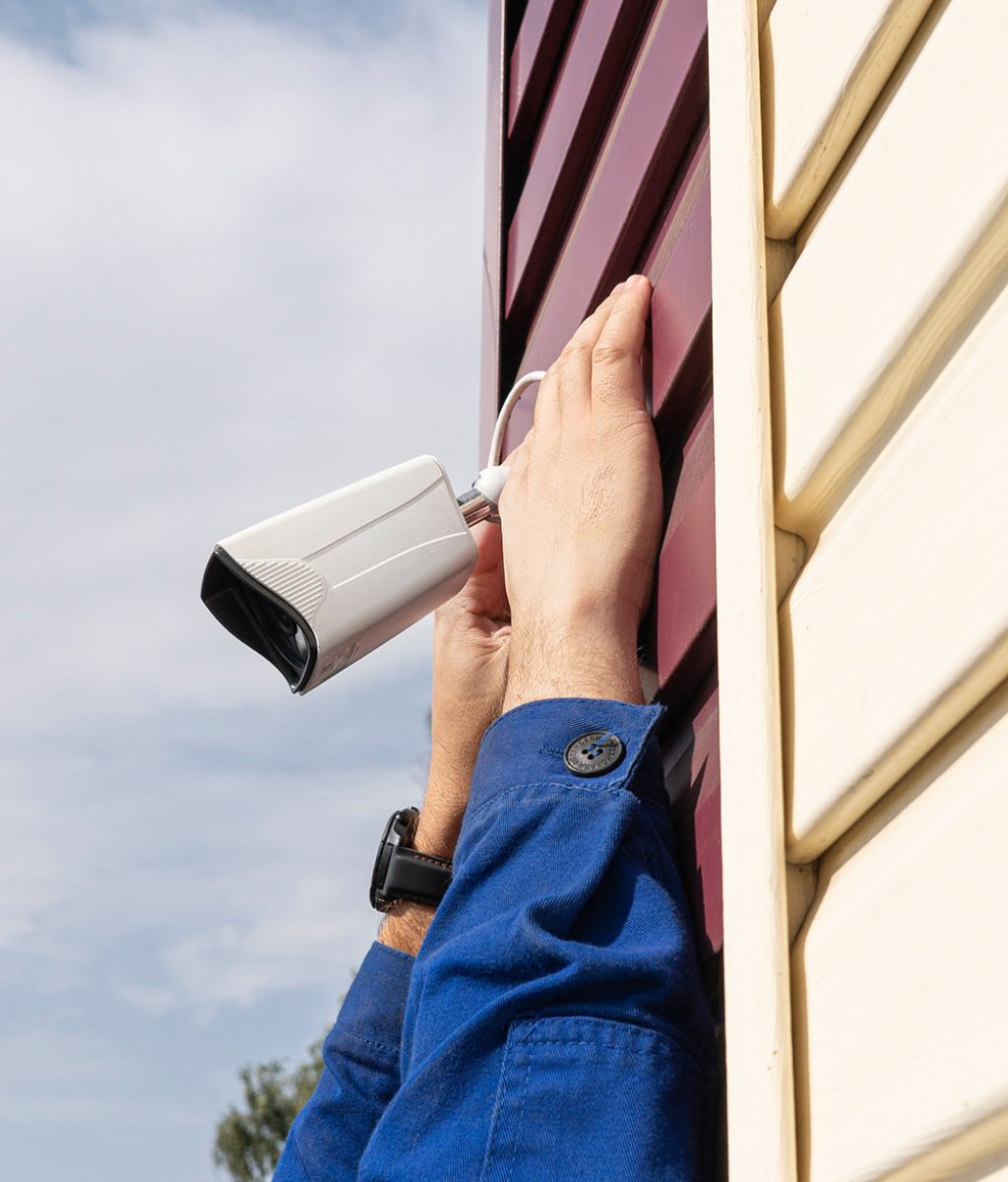 cctv camera installation outdoor wall