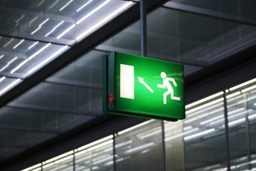 low angle view information sign